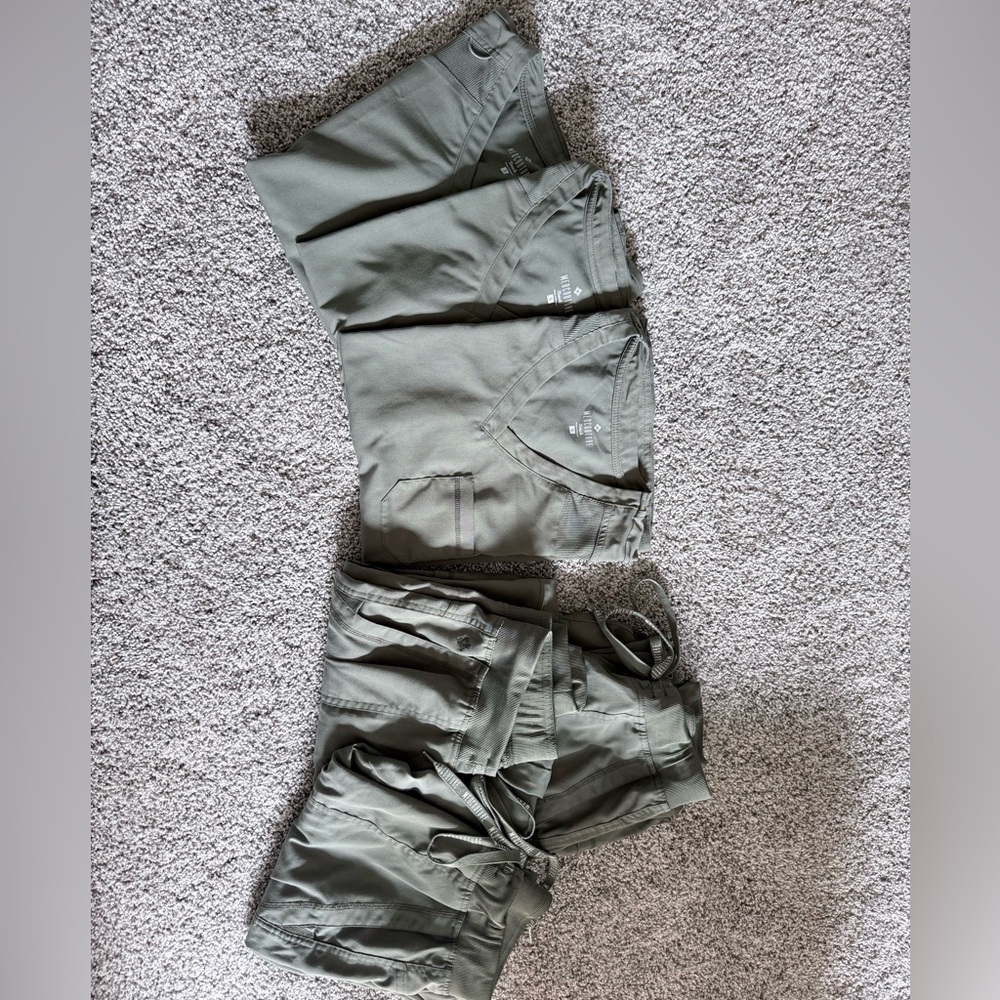 3 Army Green Scrub Sets